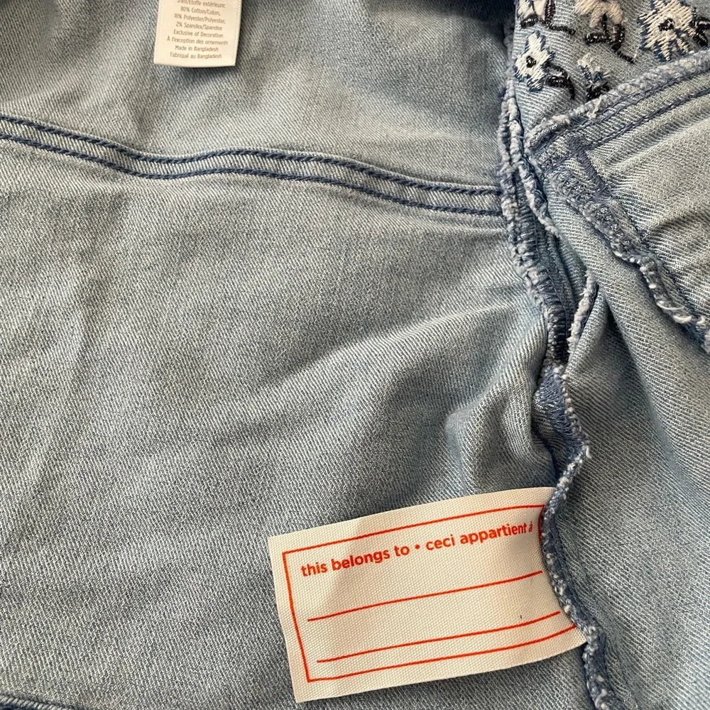 Gymboree Light Blue Denim Jacket with Floral Details